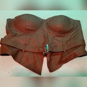 Faux leather bustier
